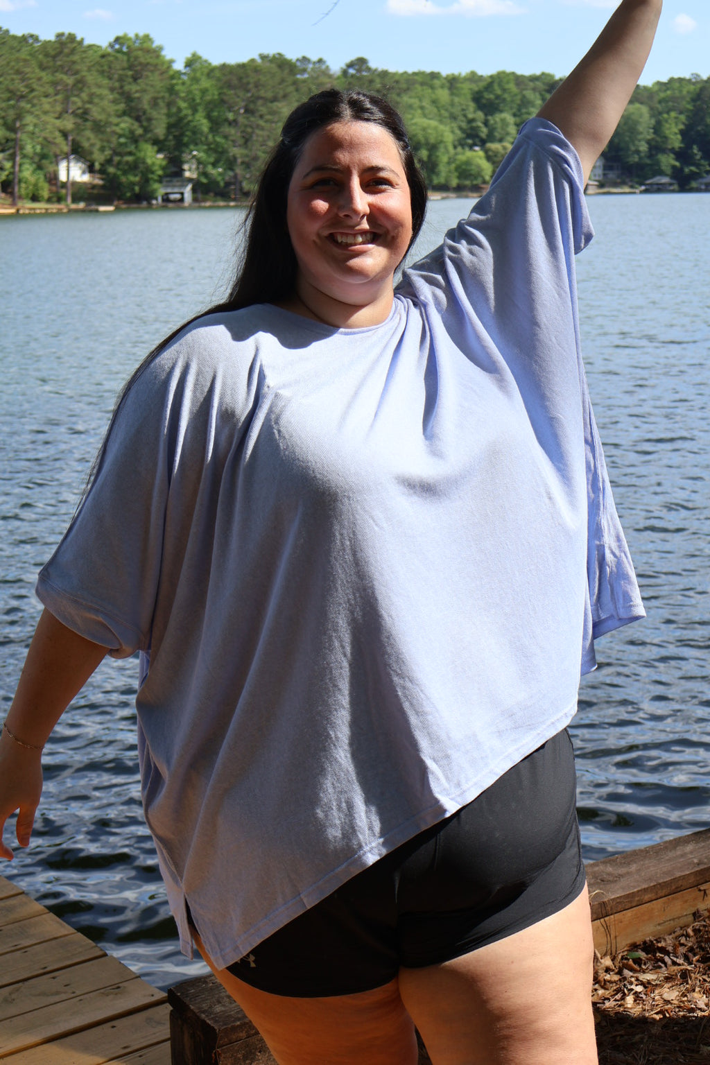 Barefoot and Busy Top - Poolside Blue