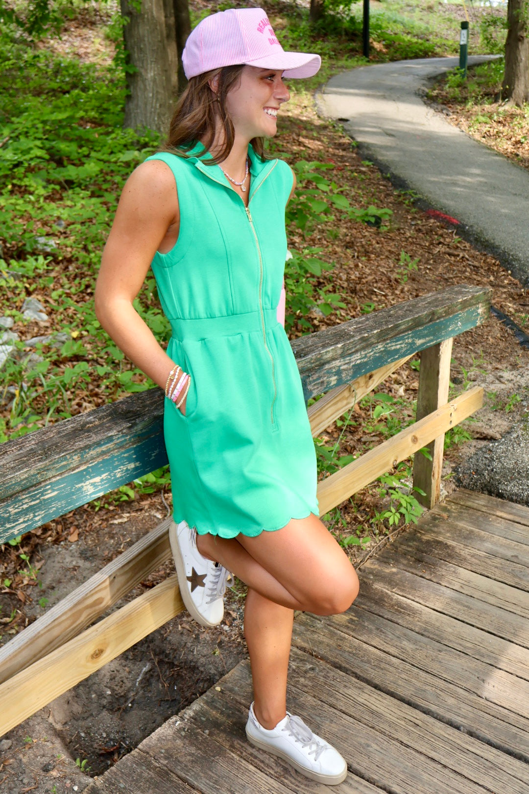 Around Town Dress - Fairway Green