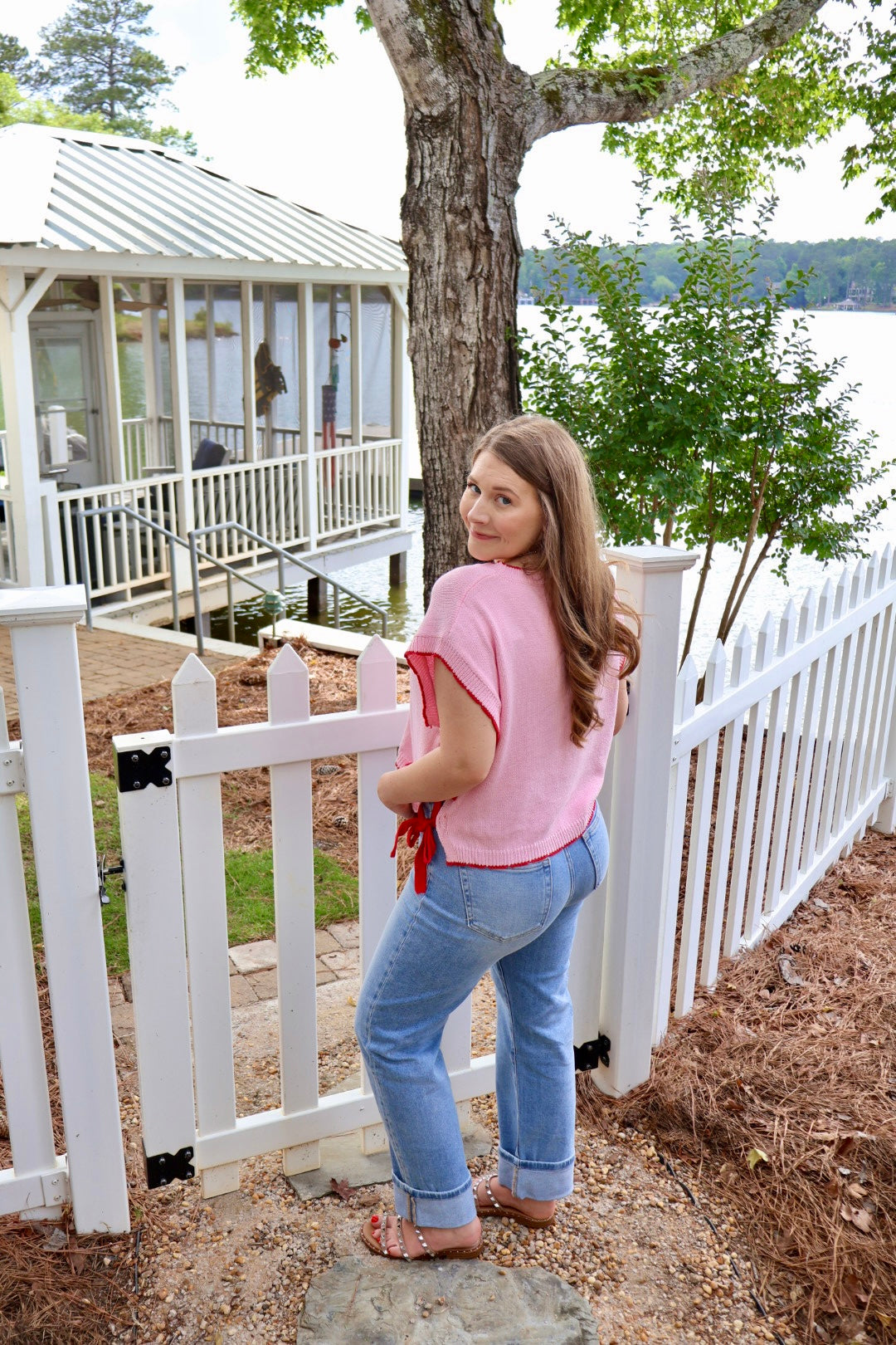 Side Note Ribbon Top - Rosewater