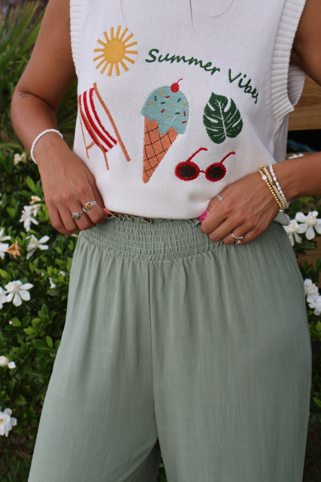 Tuscan Olive Linen Pants