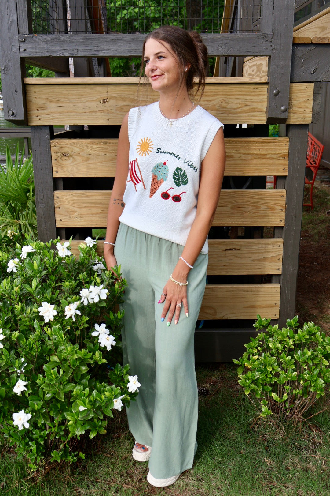 Tuscan Olive Linen Pants