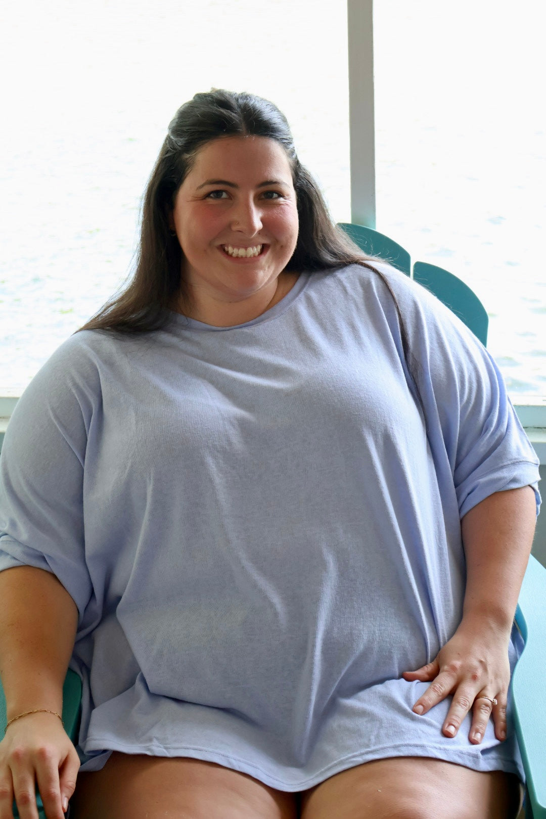 Barefoot and Busy Top - Poolside Blue