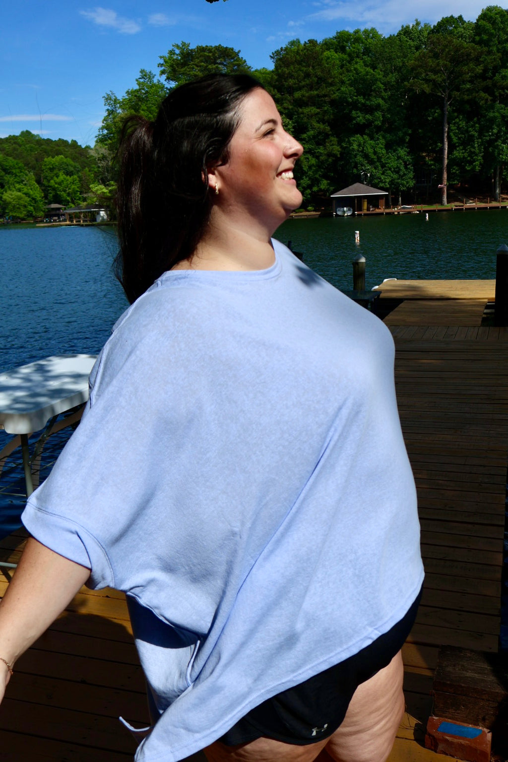 Barefoot and Busy Top - Poolside Blue