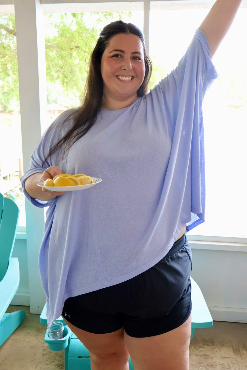 Barefoot and Busy Top - Poolside Blue