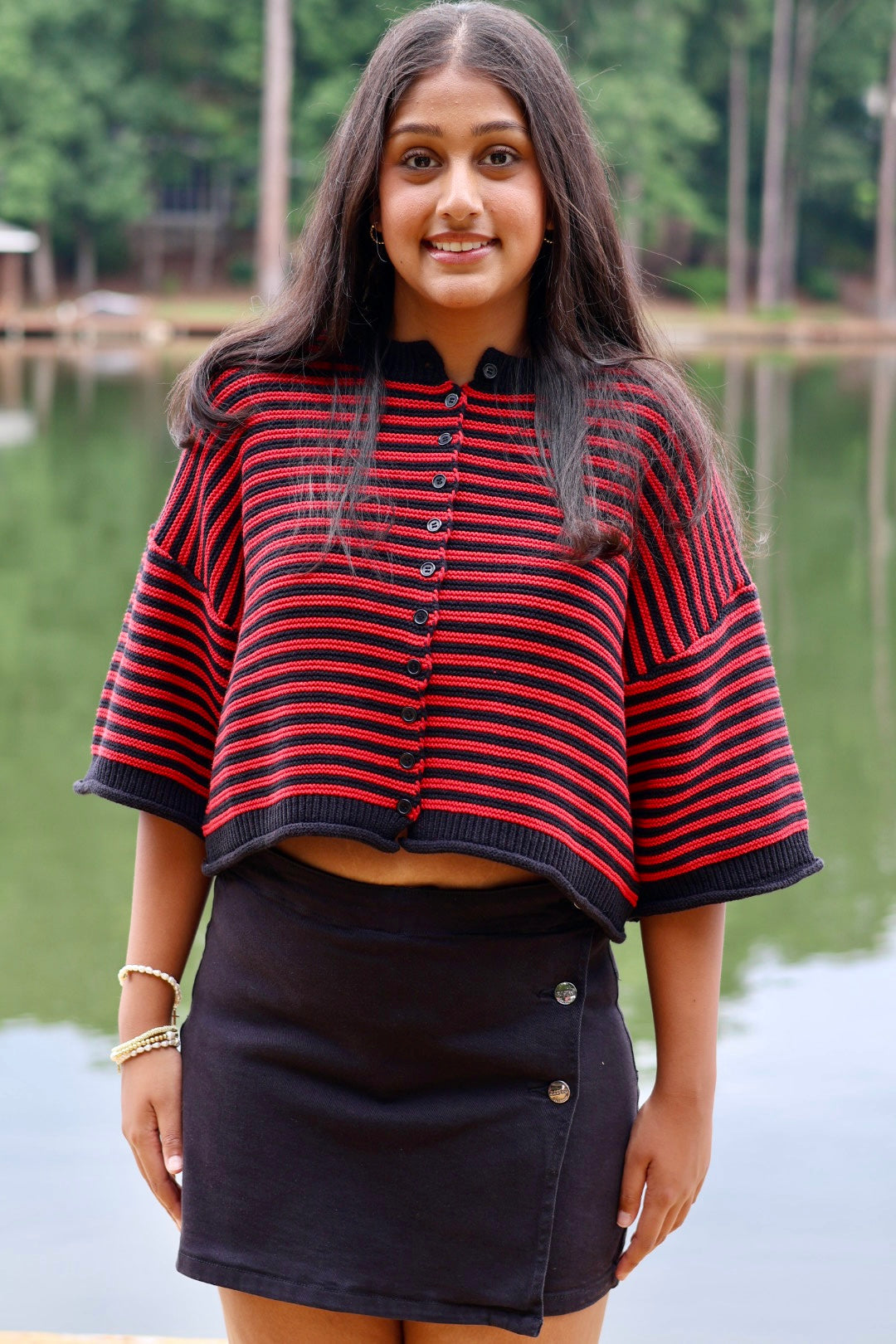 Kickoff Knit Sweater - Red & Black