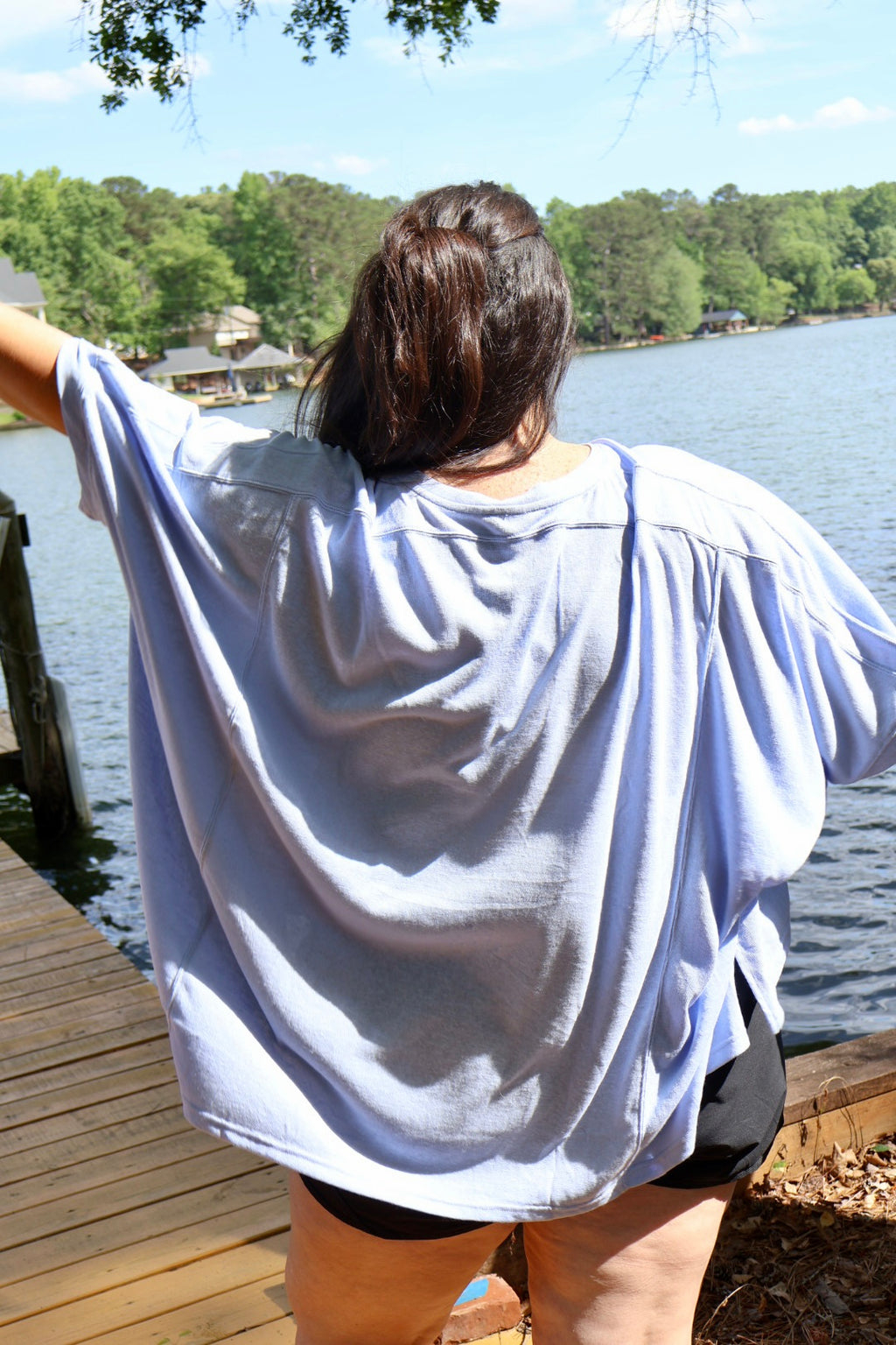 Barefoot and Busy Top - Poolside Blue