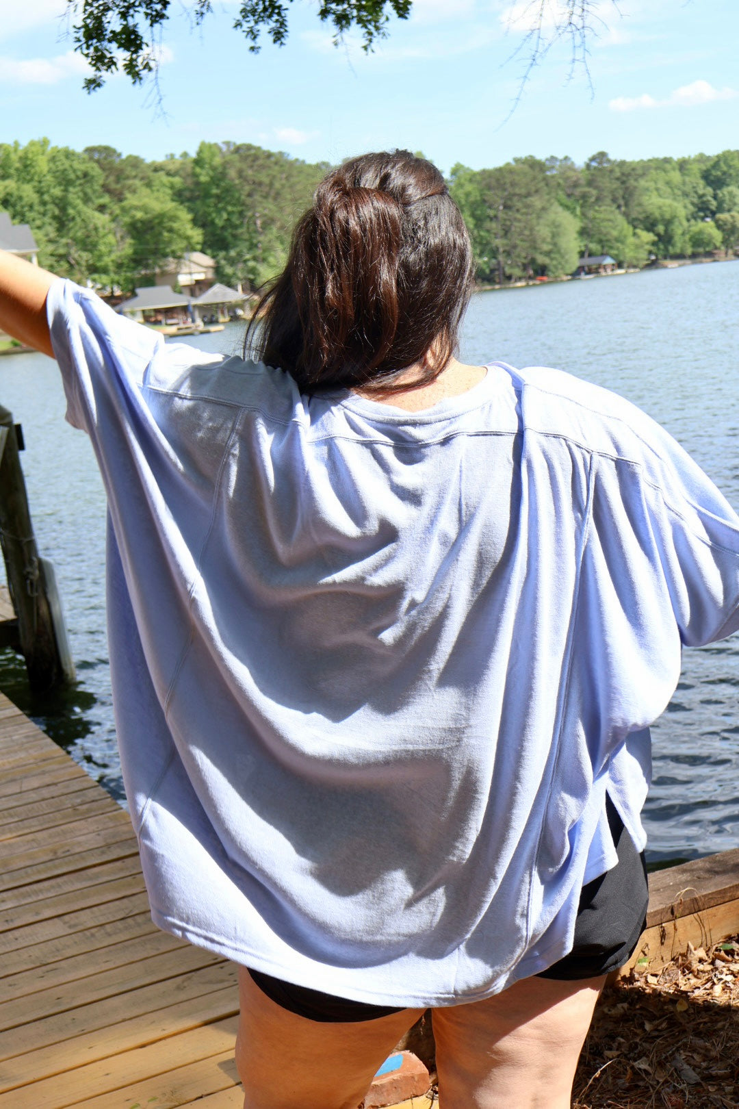 Barefoot and Busy Top - Poolside Blue