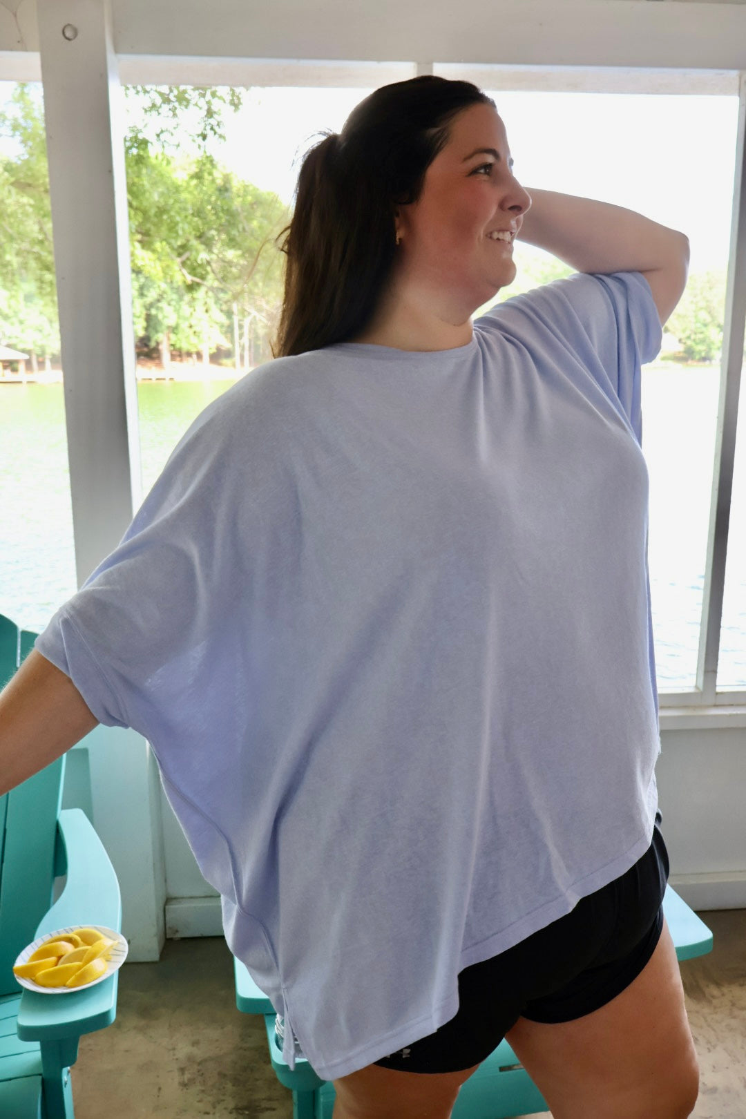Barefoot and Busy Top - Poolside Blue