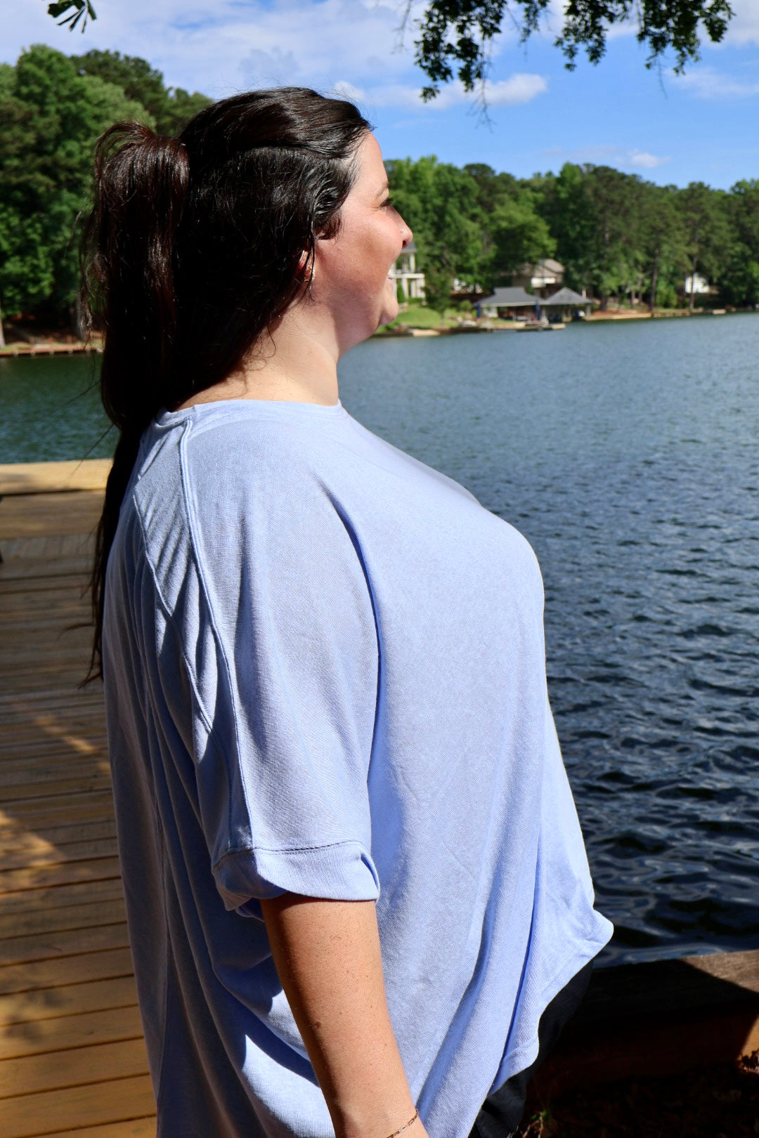 Barefoot and Busy Top - Poolside Blue