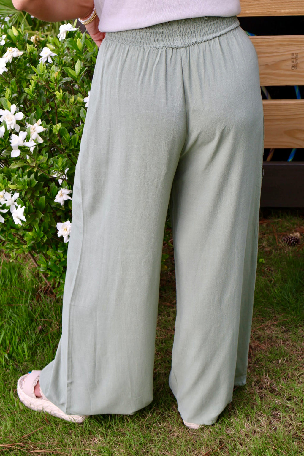 Tuscan Olive Linen Pants