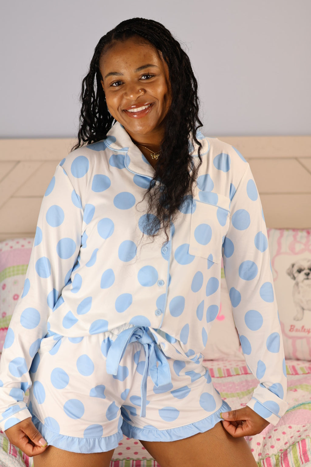 Blue Dot Darling Pajama Set