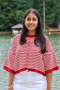 Kickoff Knit Sweater - Crimson & White