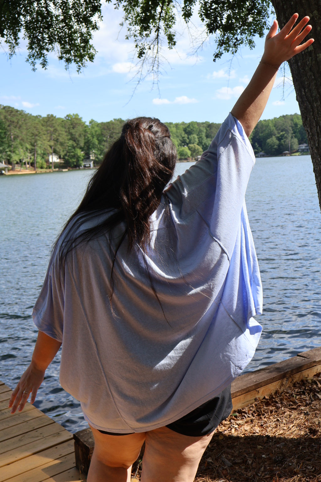 Barefoot and Busy Top - Poolside Blue