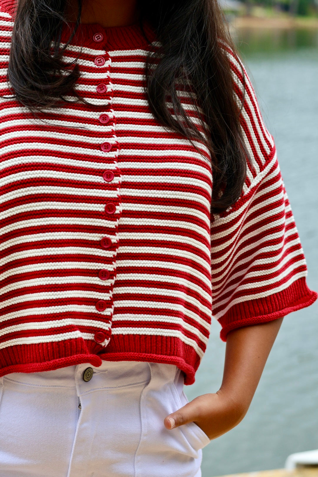 Kickoff Knit Sweater - Crimson & White