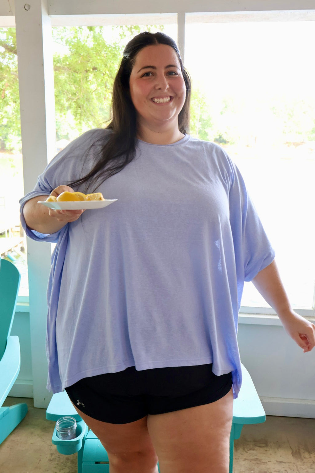 Barefoot and Busy Top - Poolside Blue
