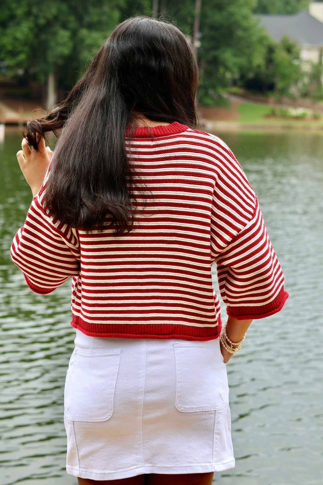 Kickoff Knit Sweater - Crimson & White