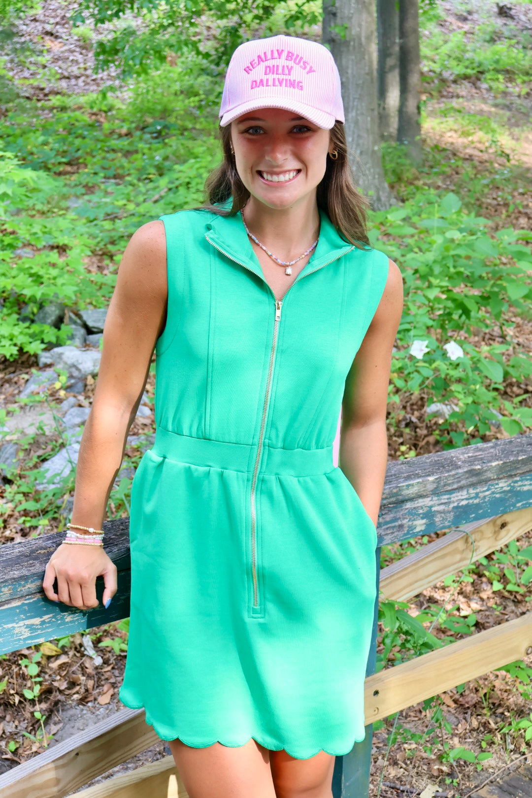 Around Town Dress - Fairway Green