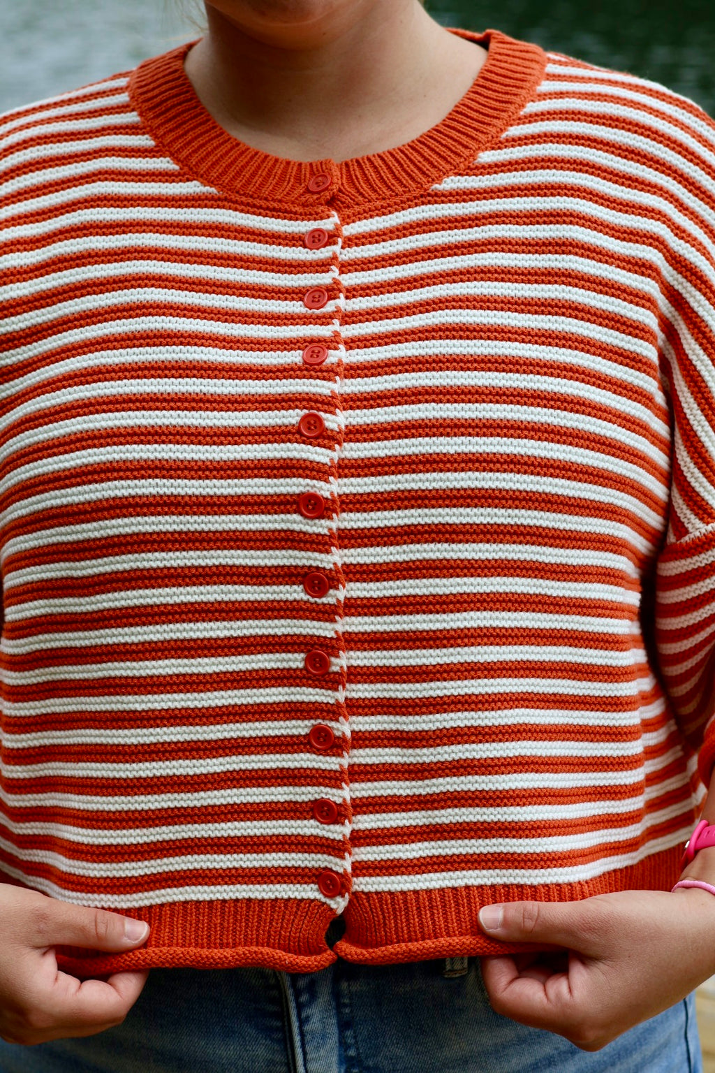 Kickoff Knit Sweater - Orange & White