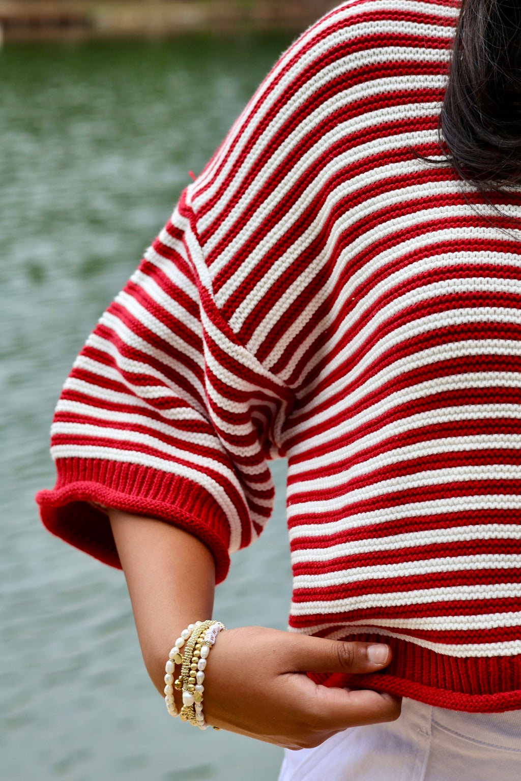 Kickoff Knit Sweater - Crimson & White