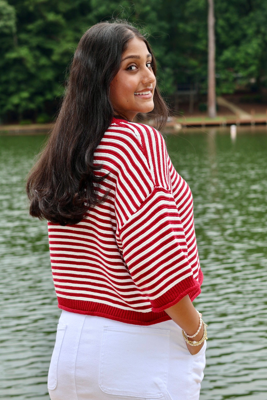 Kickoff Knit Sweater - Crimson & White