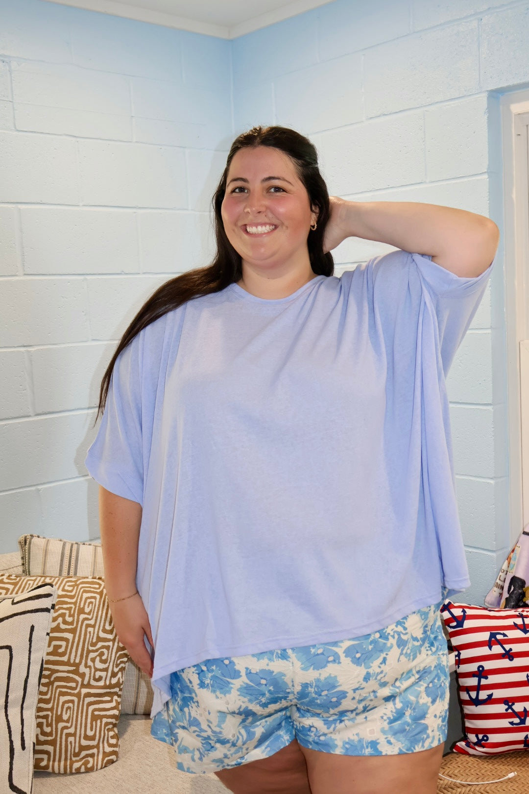 Barefoot and Busy Top - Poolside Blue
