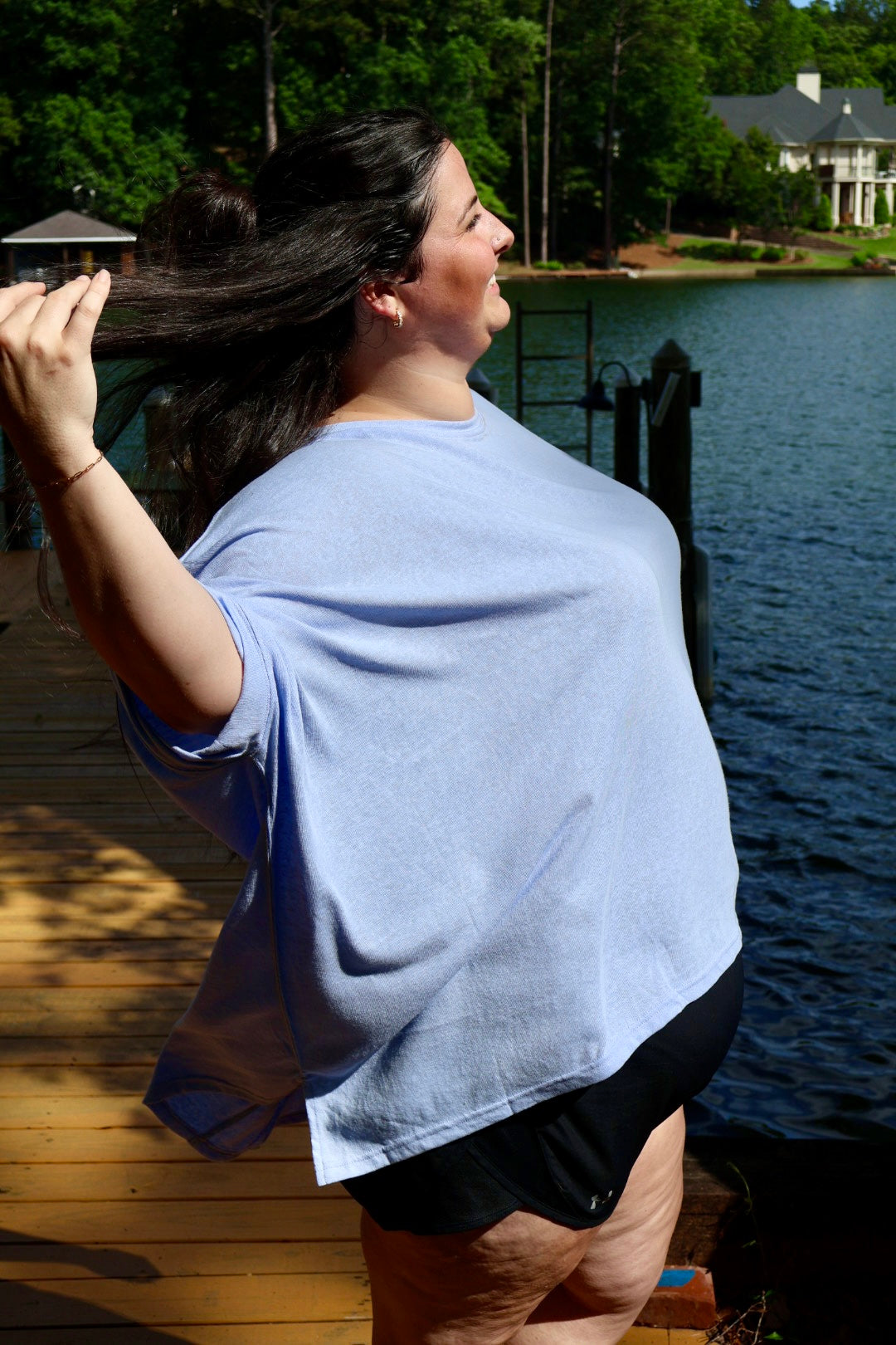 Barefoot and Busy Top - Poolside Blue